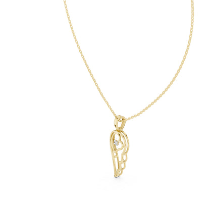 14K Yellow Gold Round Lab-Grown Diamond Pendant for Women | Bridal Wear | Pure Carat