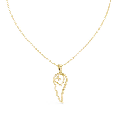 14K Yellow Gold Round Lab-Grown Diamond Pendant for Women | Bridal Wear | Pure Carat