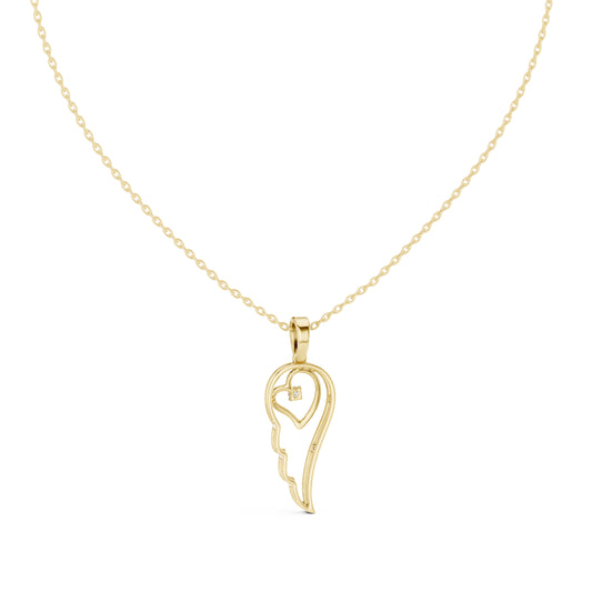 14K Yellow Gold Round Lab-Grown Diamond Pendant for Women | Bridal Wear | Pure Carat