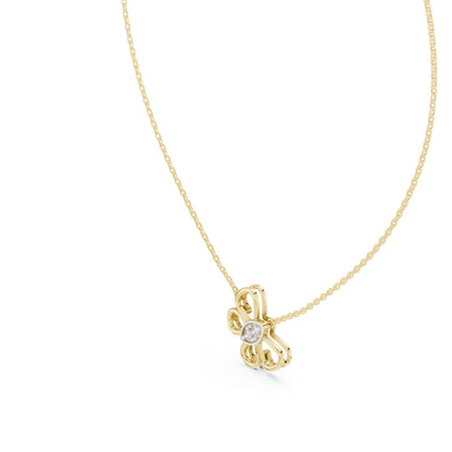 18K Yellow Gold Round Lab-Grown Diamond Pendant for Women | Party Wear | Pure Carat