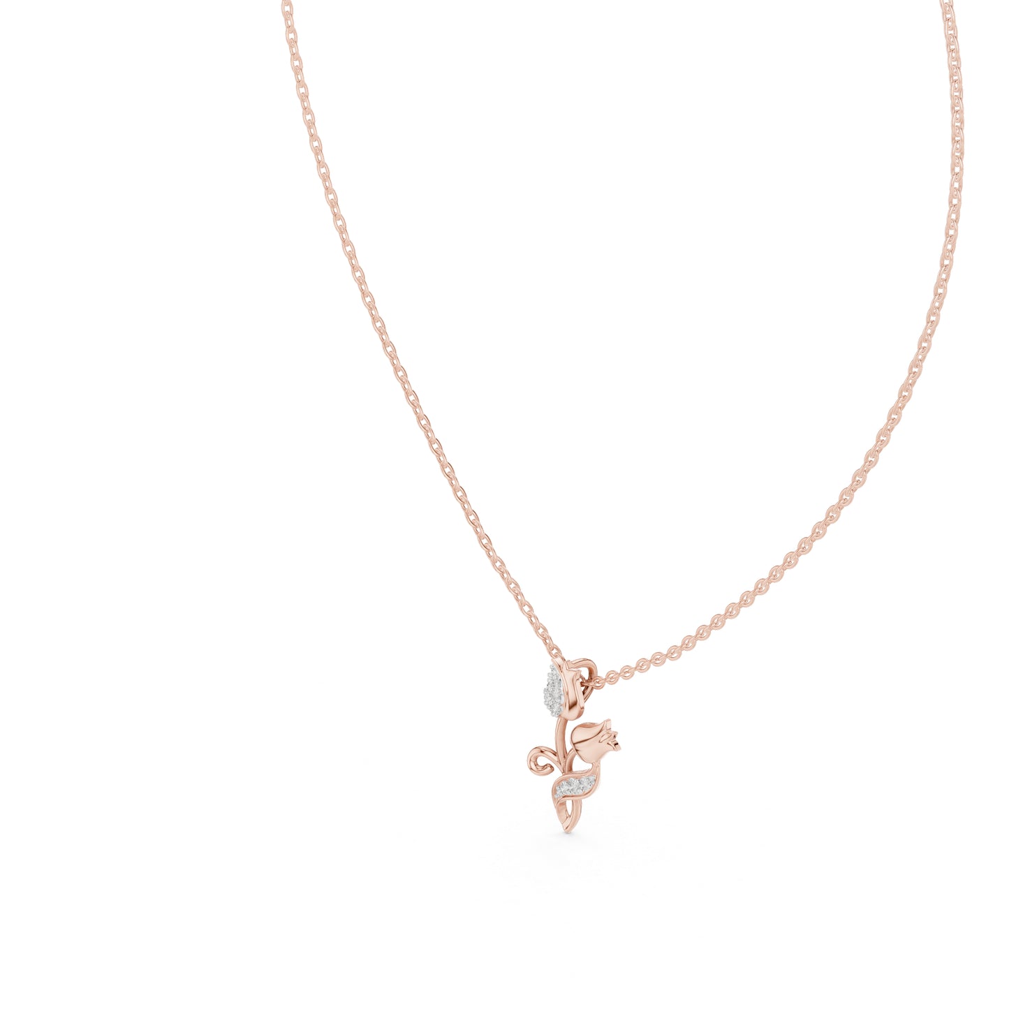 18K White Gold Round Lab-Grown Diamond Pendant for Women | Anniversary Gift | Pure Carat