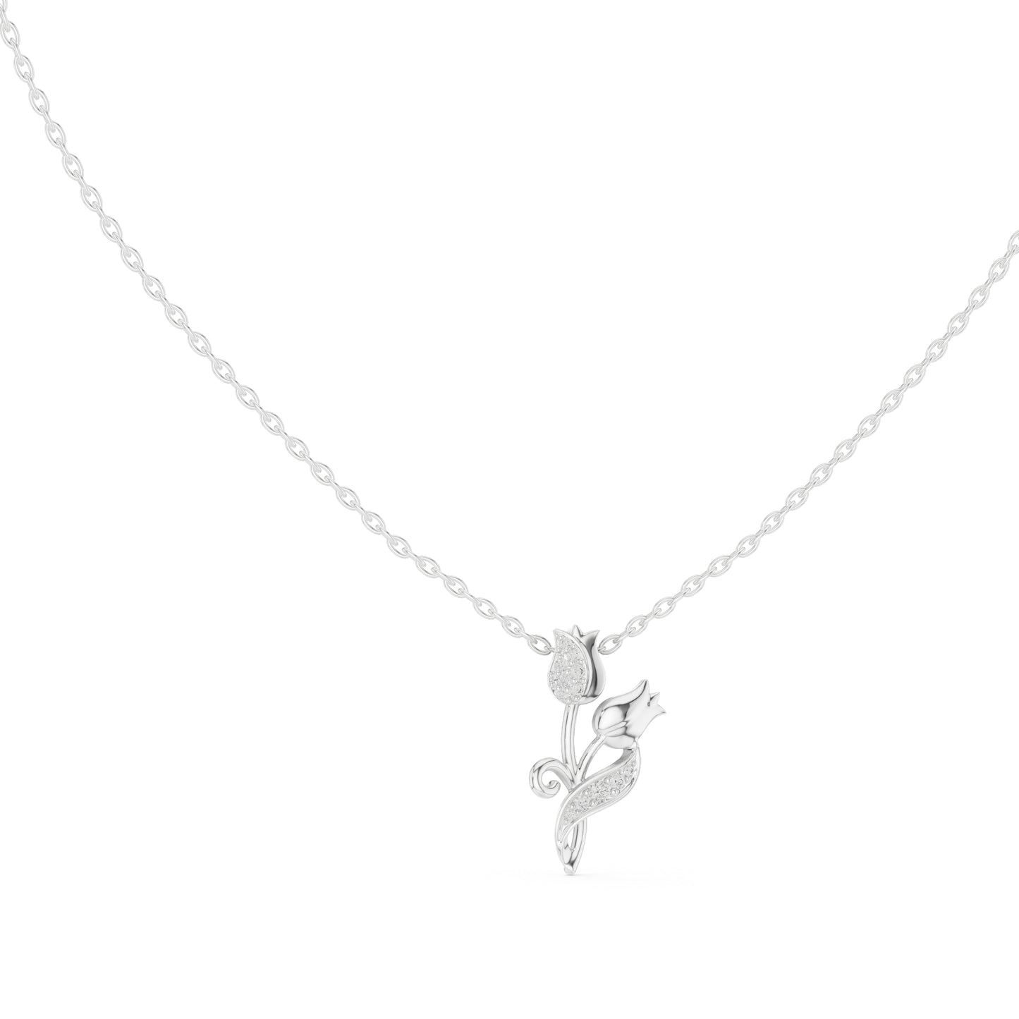 18K White Gold Round Lab-Grown Diamond Pendant for Women | Anniversary Gift | Pure Carat