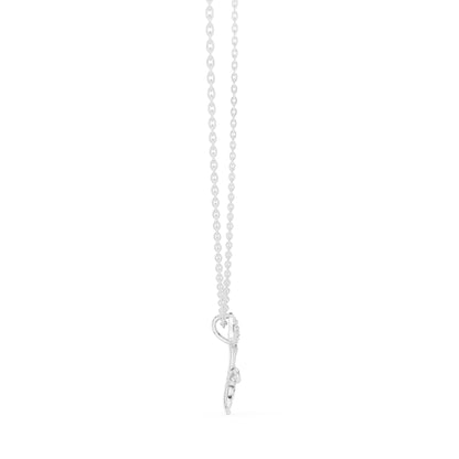18K White Gold Round Lab-Grown Diamond Pendant for Women | Anniversary Gift | Pure Carat