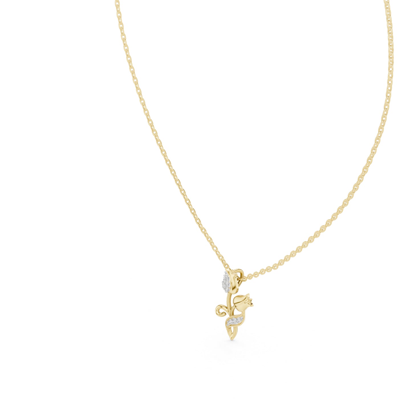 18K White Gold Round Lab-Grown Diamond Pendant for Women | Anniversary Gift | Pure Carat