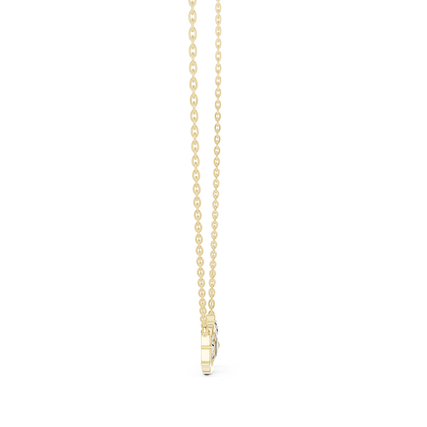 18K Yellow Gold Round Lab-Grown Diamond Pendant for Women | Wedding Wear | Pure Carat