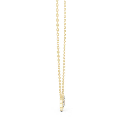 18K Yellow Gold Round Lab-Grown Diamond Pendant for Women | Wedding Wear | Pure Carat
