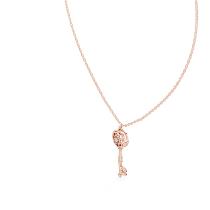 18K Yellow Gold Round Lab-Grown Diamond Pendant for Women | Wedding Wear | Pure Carat