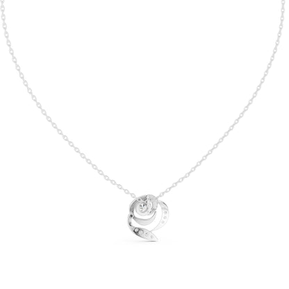 14K White Gold Round Lab-Grown Diamond Pendant for Women | Office Wear | Pure Carat