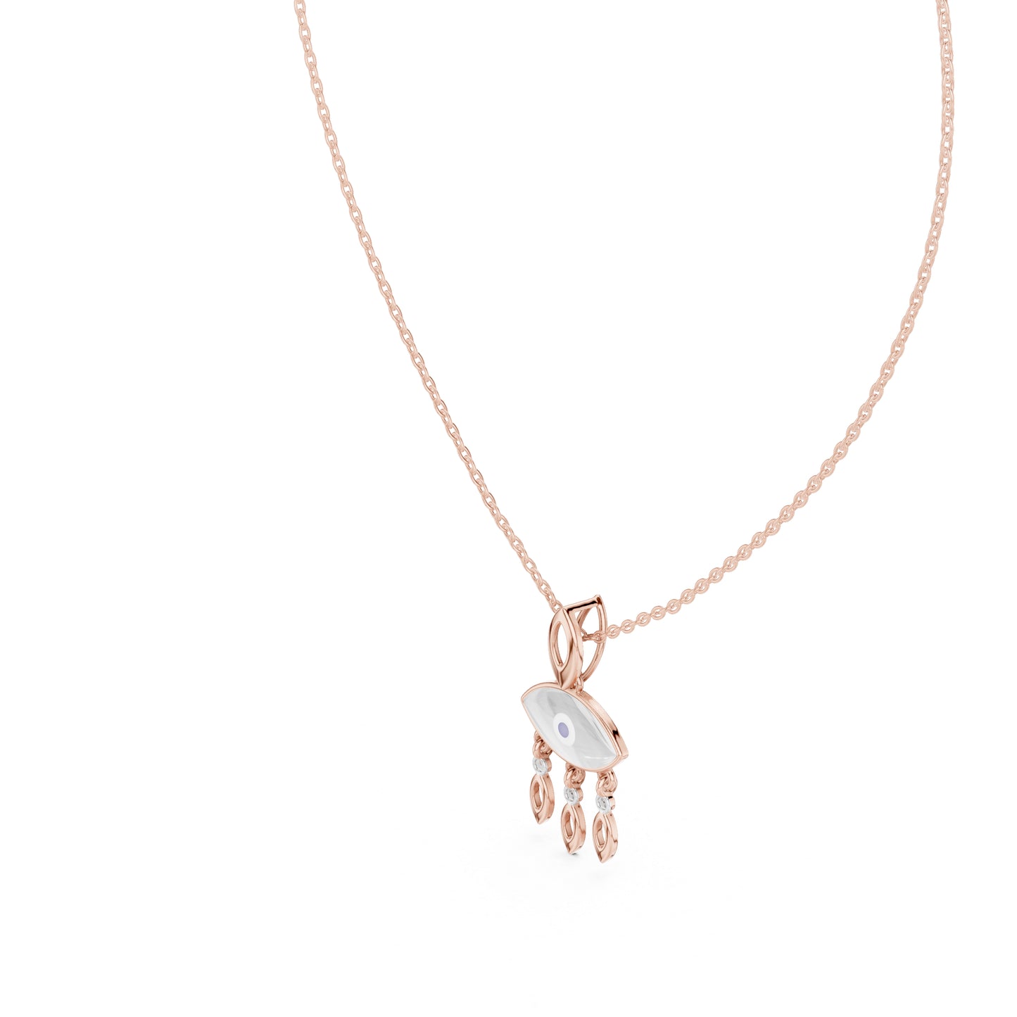 18K Rose Gold Round Lab-Grown Diamond Pendant for Women | Bridal Wear | Pure Carat