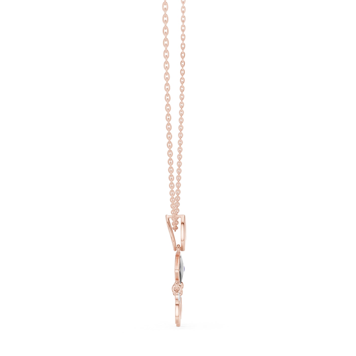 18K Rose Gold Round Lab-Grown Diamond Pendant for Women | Bridal Wear | Pure Carat
