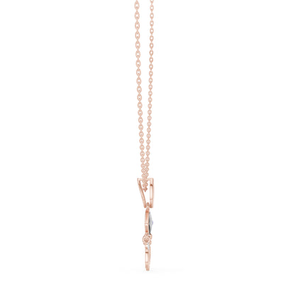 18K Rose Gold Round Lab-Grown Diamond Pendant for Women | Bridal Wear | Pure Carat
