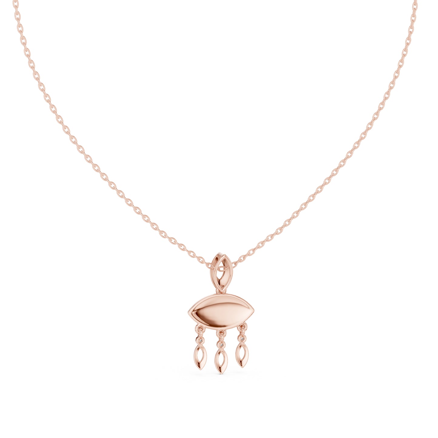 18K Rose Gold Round Lab-Grown Diamond Pendant for Women | Bridal Wear | Pure Carat