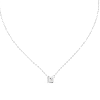 14K Rose Gold Emerald Square Lab-Grown Diamond Pendant for Women | Wedding Wear | Pure Carat
