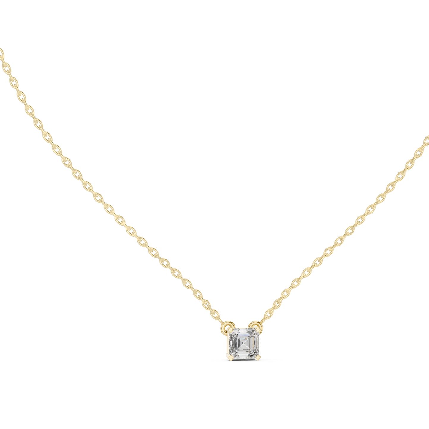 14K Rose Gold Emerald Square Lab-Grown Diamond Pendant for Women | Wedding Wear | Pure Carat