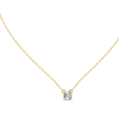 14K Rose Gold Emerald Square Lab-Grown Diamond Pendant for Women | Wedding Wear | Pure Carat