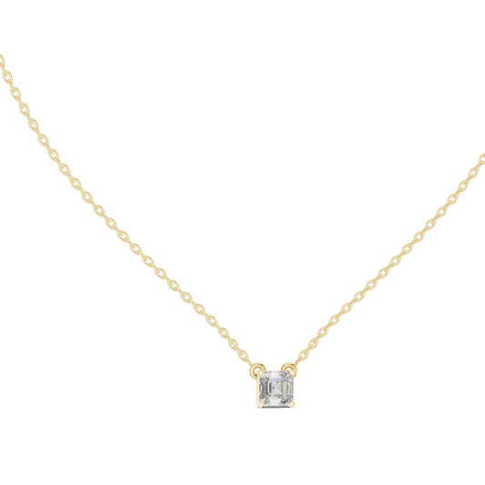 14K Rose Gold Emerald Square Lab-Grown Diamond Pendant for Women | Wedding Wear | Pure Carat