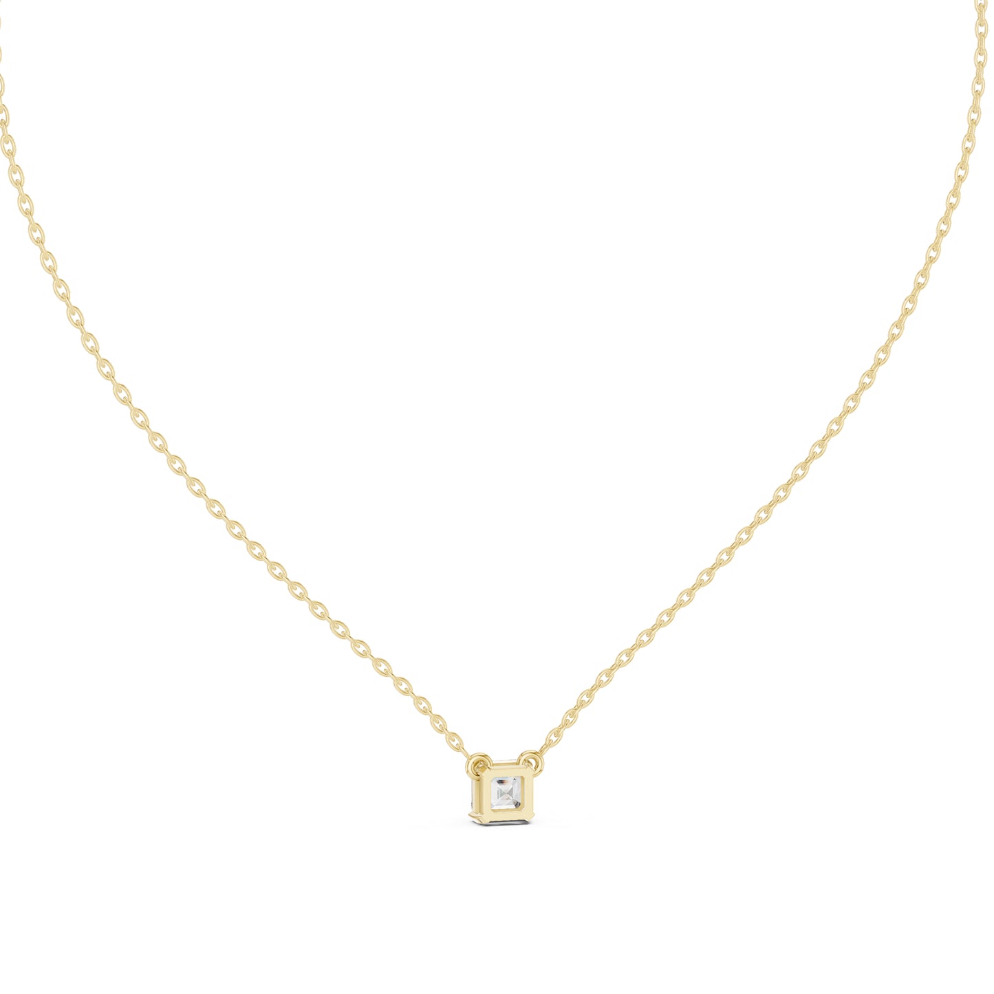 14K Rose Gold Emerald Square Lab-Grown Diamond Pendant for Women | Wedding Wear | Pure Carat