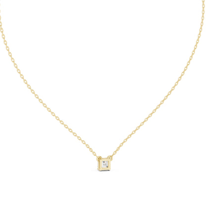14K Rose Gold Emerald Square Lab-Grown Diamond Pendant for Women | Wedding Wear | Pure Carat