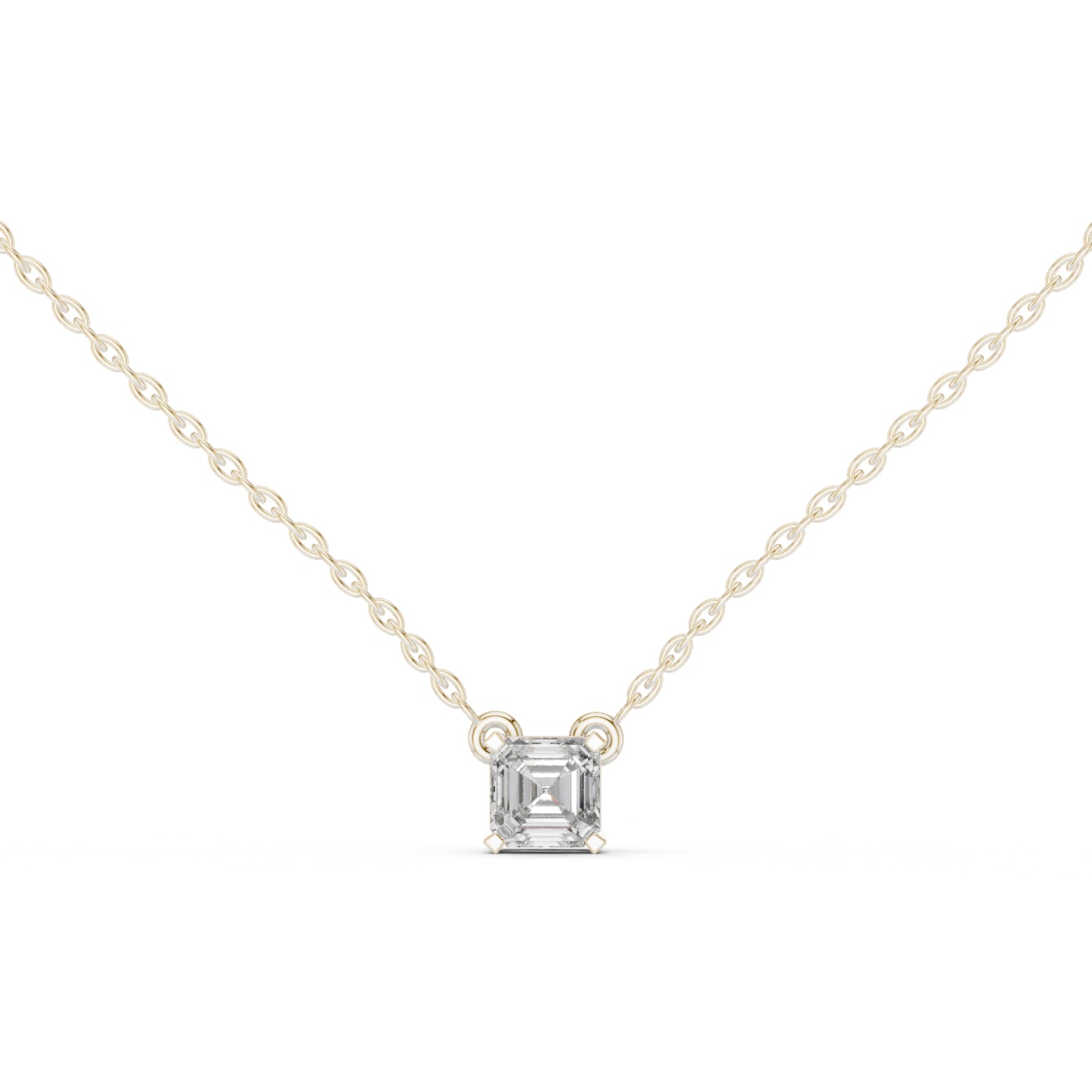 14K Rose Gold Emerald Square Lab-Grown Diamond Pendant for Women | Wedding Wear | Pure Carat