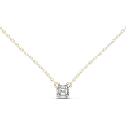 14K Rose Gold Emerald Square Lab-Grown Diamond Pendant for Women | Wedding Wear | Pure Carat