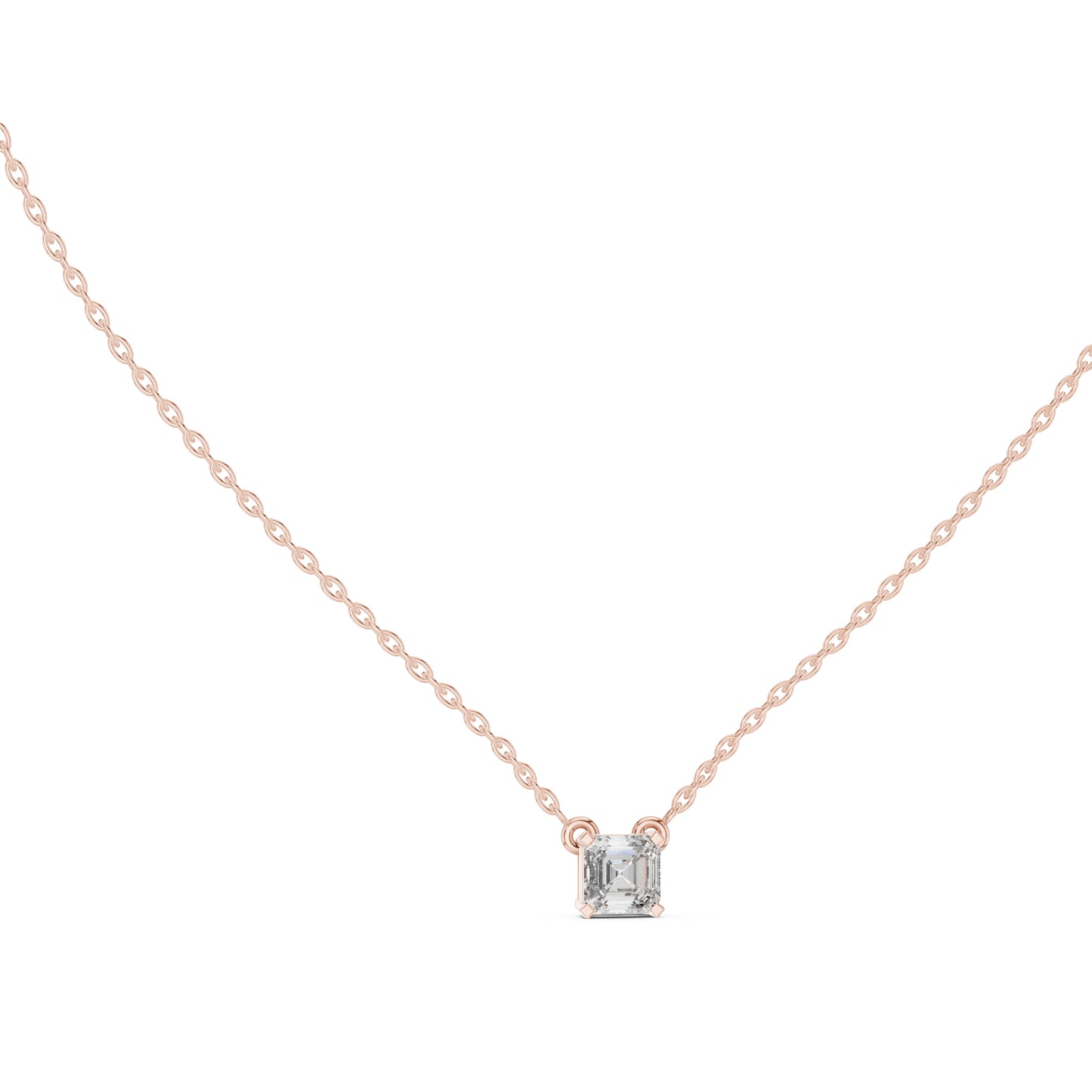 14K Rose Gold Emerald Square Lab-Grown Diamond Pendant for Women | Wedding Wear | Pure Carat