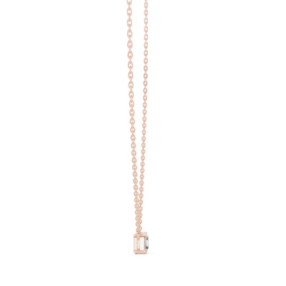 14K Rose Gold Emerald Square Lab-Grown Diamond Pendant for Women | Wedding Wear | Pure Carat