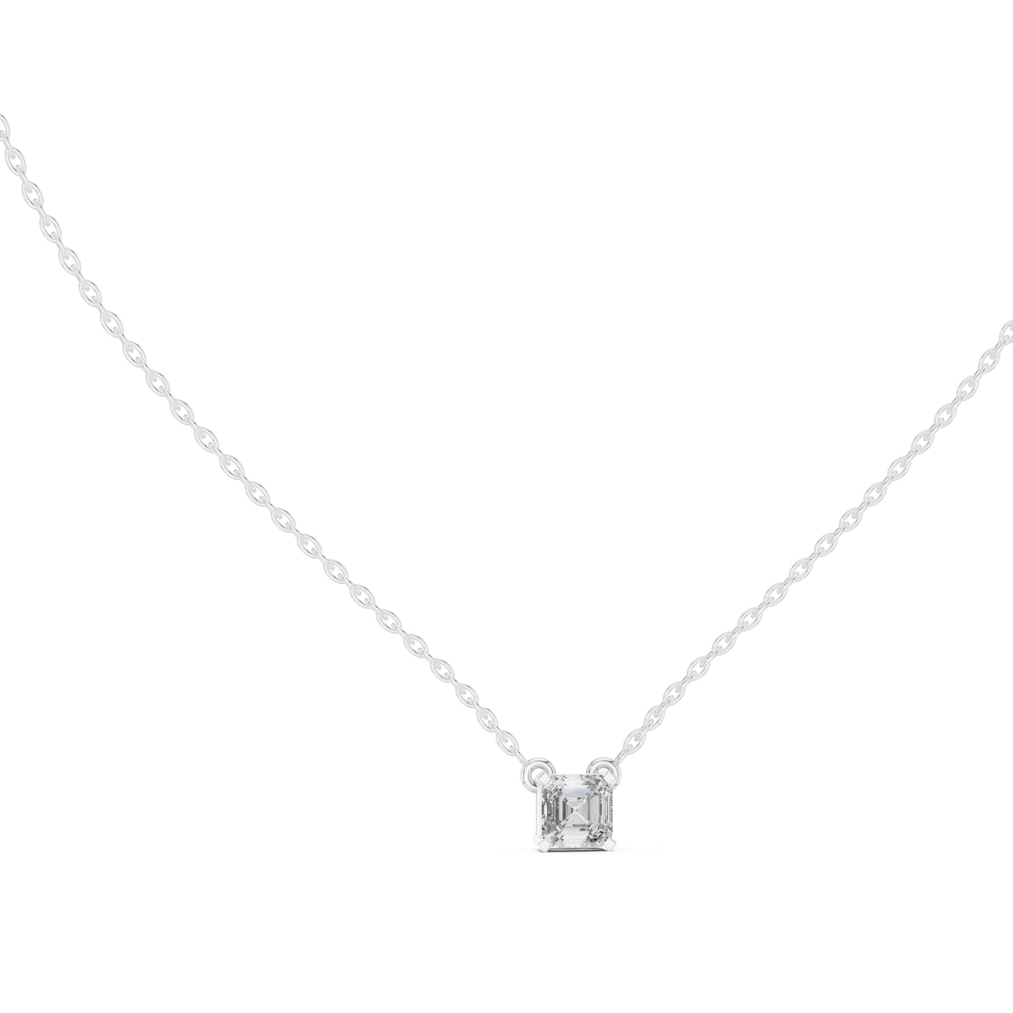 14K Rose Gold Emerald Square Lab-Grown Diamond Pendant for Women | Wedding Wear | Pure Carat