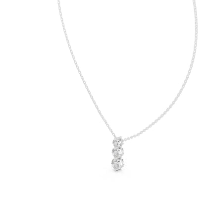 14K White Gold Round Lab-Grown Diamond Pendant for Women | Party Wear | Pure Carat