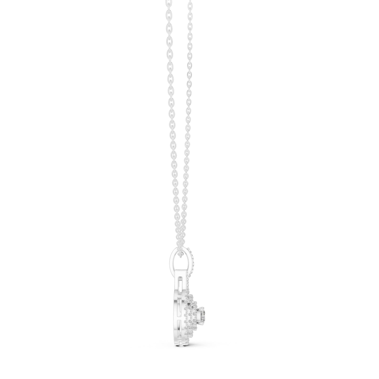 18K Yellow Gold Cushion Square & Round Lab-Grown Diamond Pendant for Women | Bridal Wear | Pure Carat