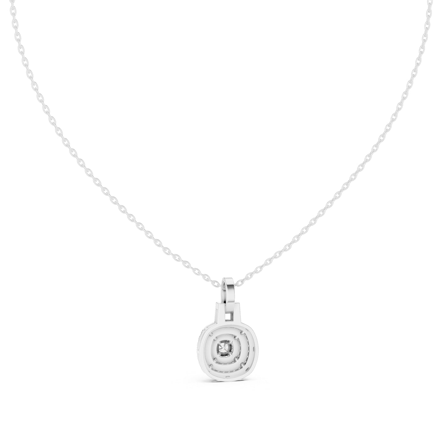 18K Yellow Gold Cushion Square & Round Lab-Grown Diamond Pendant for Women | Bridal Wear | Pure Carat