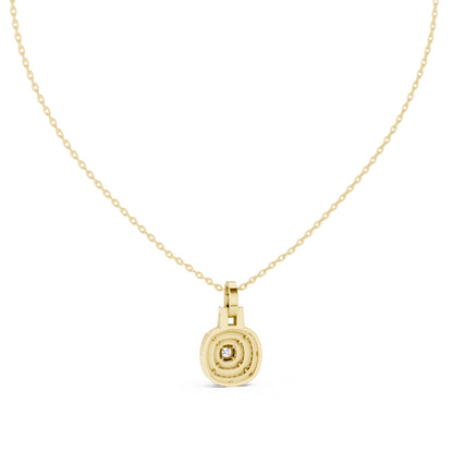 18K Yellow Gold Cushion Square & Round Lab-Grown Diamond Pendant for Women | Bridal Wear | Pure Carat