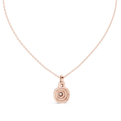 18K Yellow Gold Cushion Square & Round Lab-Grown Diamond Pendant for Women | Bridal Wear | Pure Carat