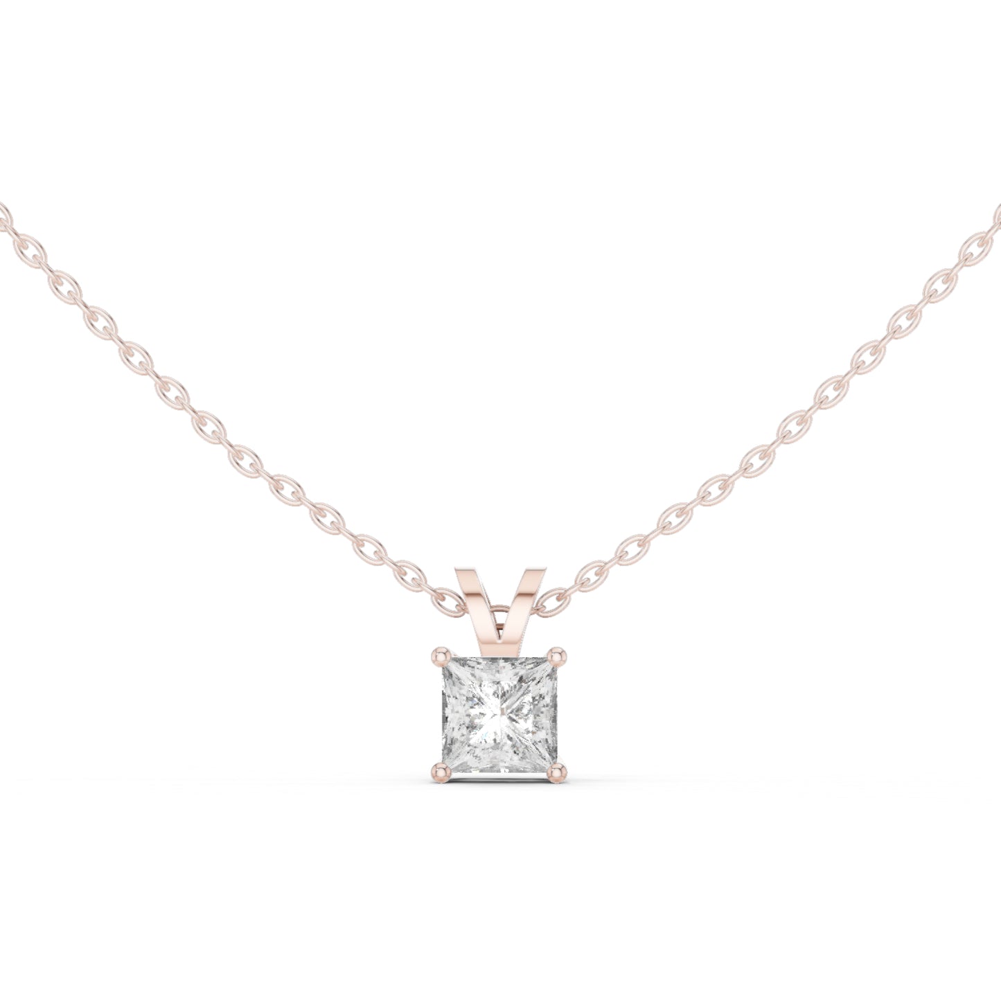 14K White Gold Princess Lab-Grown Diamond Pendant for Women | Office Wear | Pure Carat