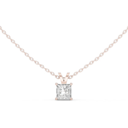 14K White Gold Princess Lab-Grown Diamond Pendant for Women | Office Wear | Pure Carat