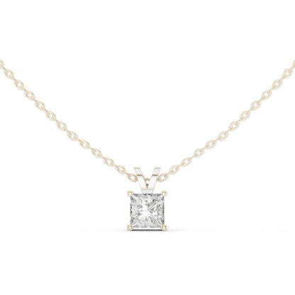 14K White Gold Princess Lab-Grown Diamond Pendant for Women | Office Wear | Pure Carat