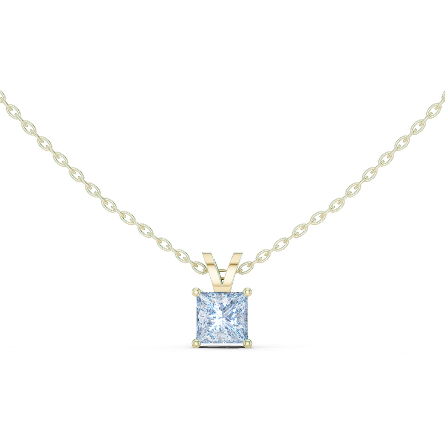 14K White Gold Princess Lab-Grown Diamond Pendant for Women | Office Wear | Pure Carat