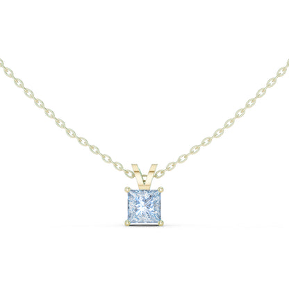 14K White Gold Princess Lab-Grown Diamond Pendant for Women | Office Wear | Pure Carat