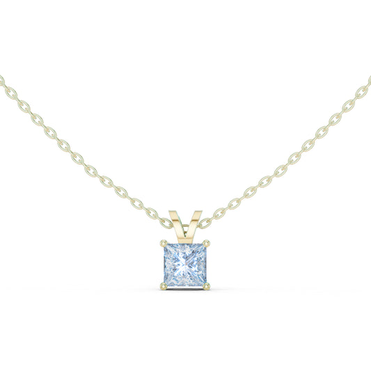 14K White Gold Princess Lab-Grown Diamond Pendant for Women | Office Wear | Pure Carat