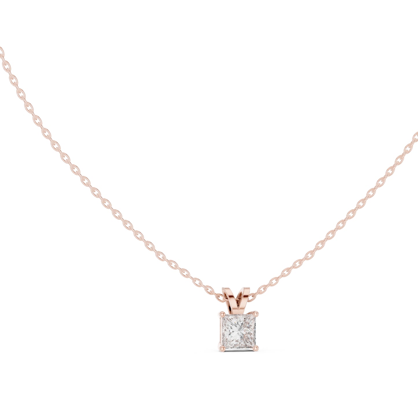 14K White Gold Princess Lab-Grown Diamond Pendant for Women | Office Wear | Pure Carat