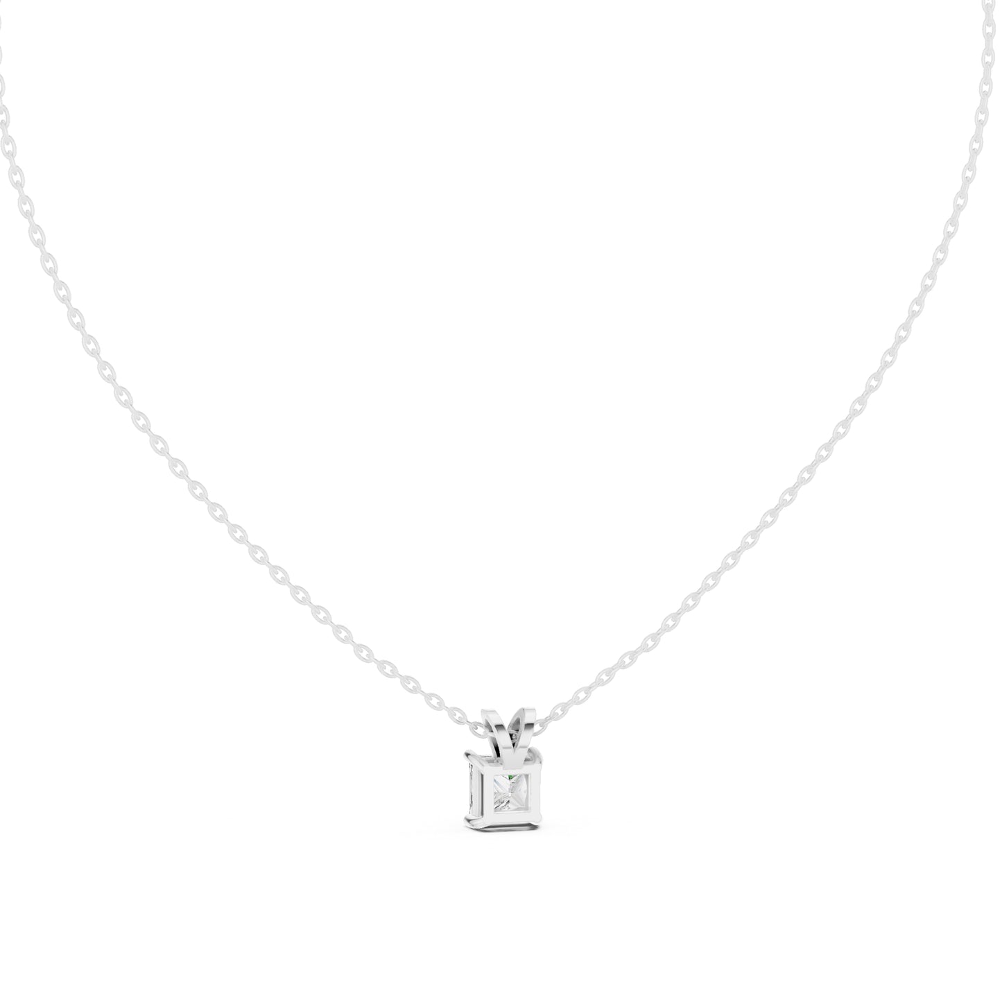 14K White Gold Princess Lab-Grown Diamond Pendant for Women | Office Wear | Pure Carat