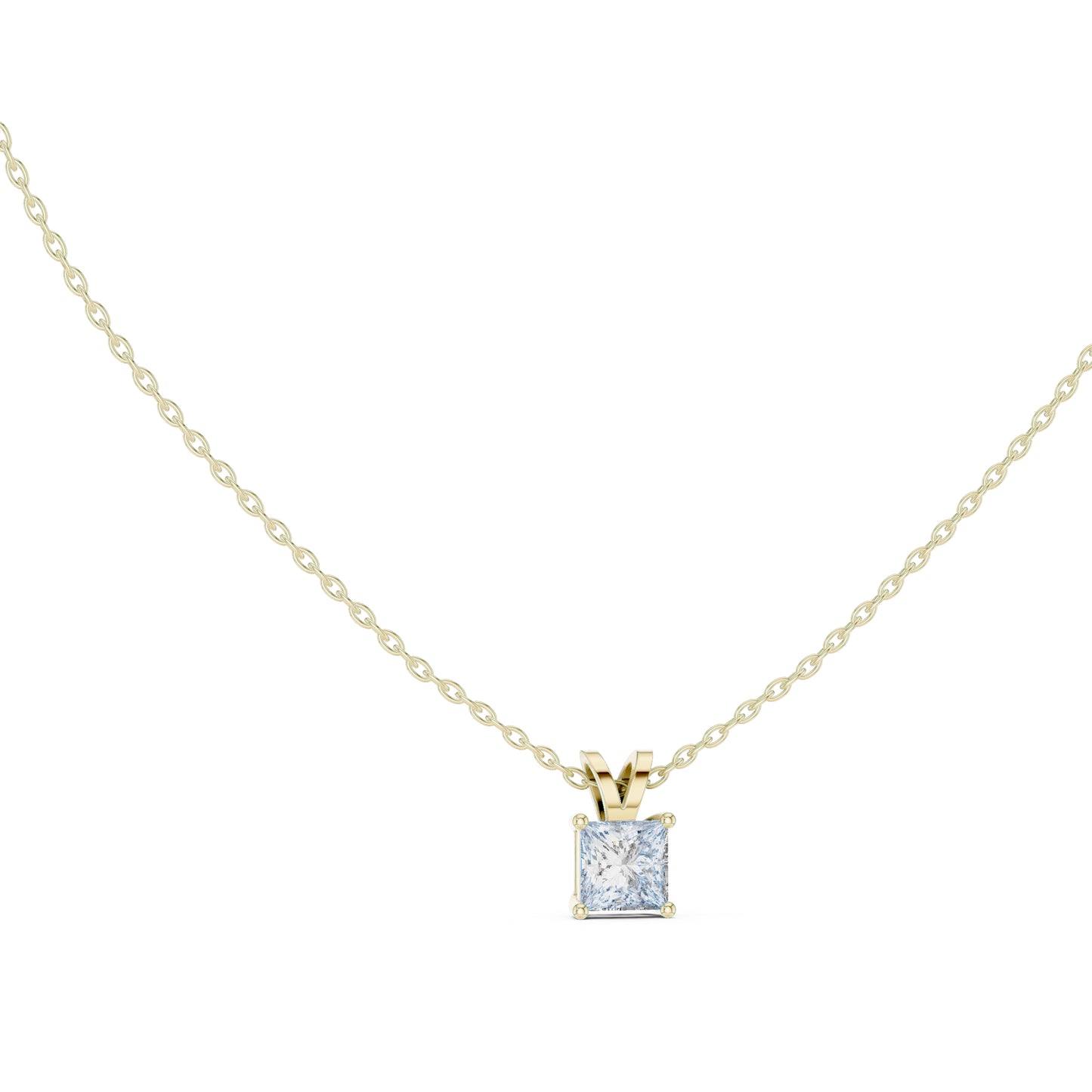 14K White Gold Princess Lab-Grown Diamond Pendant for Women | Office Wear | Pure Carat