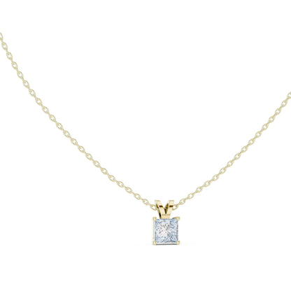 14K White Gold Princess Lab-Grown Diamond Pendant for Women | Office Wear | Pure Carat