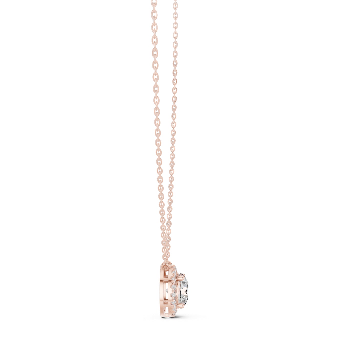 18K Rose Gold Round Lab-Grown Diamond Pendant for Women | Anniversary Gift | Pure Carat
