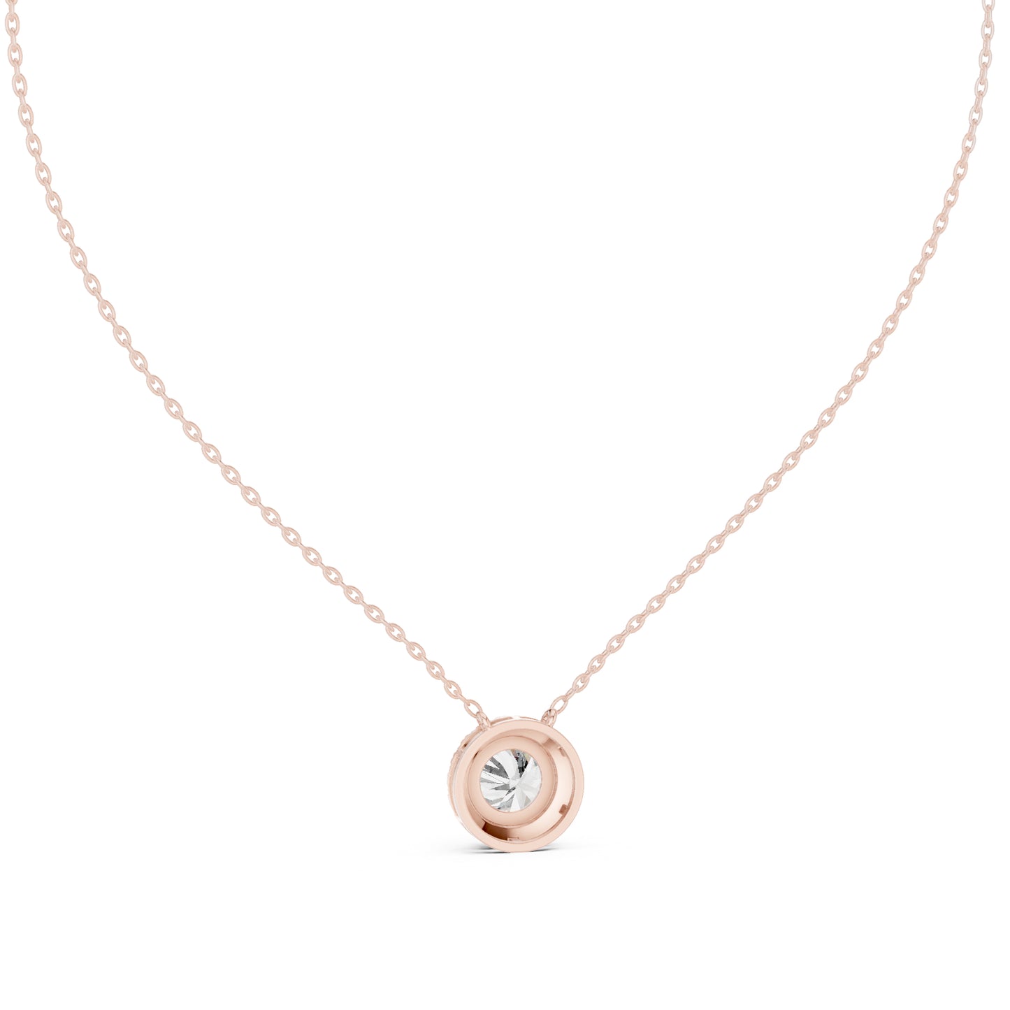 18K Rose Gold Round Lab-Grown Diamond Pendant for Women | Anniversary Gift | Pure Carat