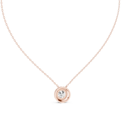18K Rose Gold Round Lab-Grown Diamond Pendant for Women | Anniversary Gift | Pure Carat