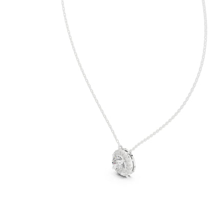 18K Rose Gold Round Lab-Grown Diamond Pendant for Women | Anniversary Gift | Pure Carat