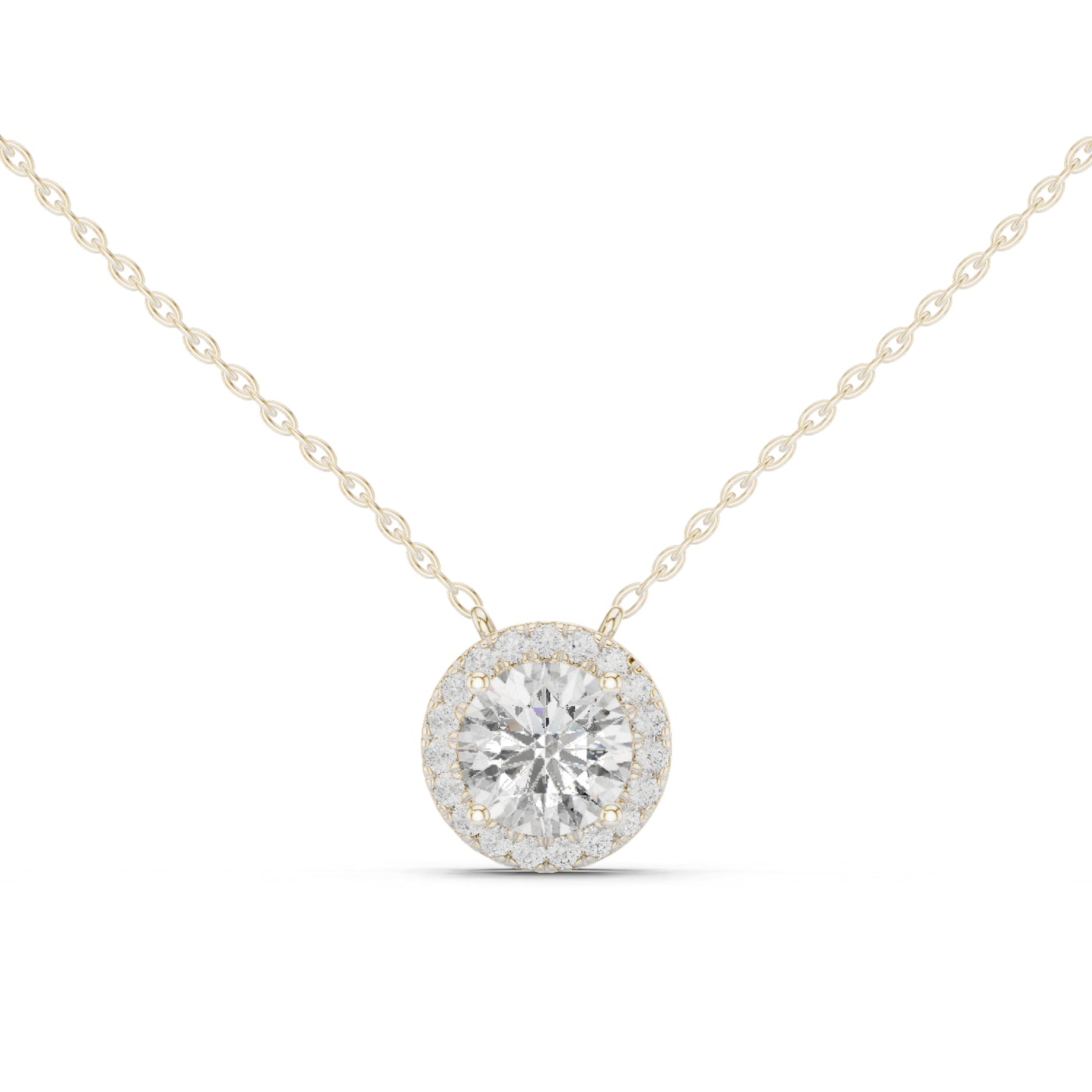 18K Rose Gold Round Lab-Grown Diamond Pendant for Women | Anniversary Gift | Pure Carat
