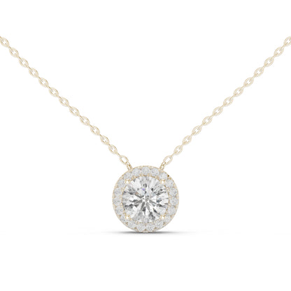 18K Rose Gold Round Lab-Grown Diamond Pendant for Women | Anniversary Gift | Pure Carat