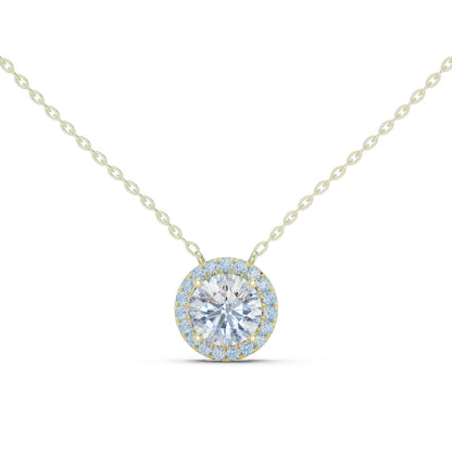 18K Rose Gold Round Lab-Grown Diamond Pendant for Women | Anniversary Gift | Pure Carat