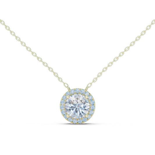 18K Rose Gold Round Lab-Grown Diamond Pendant for Women | Anniversary Gift | Pure Carat